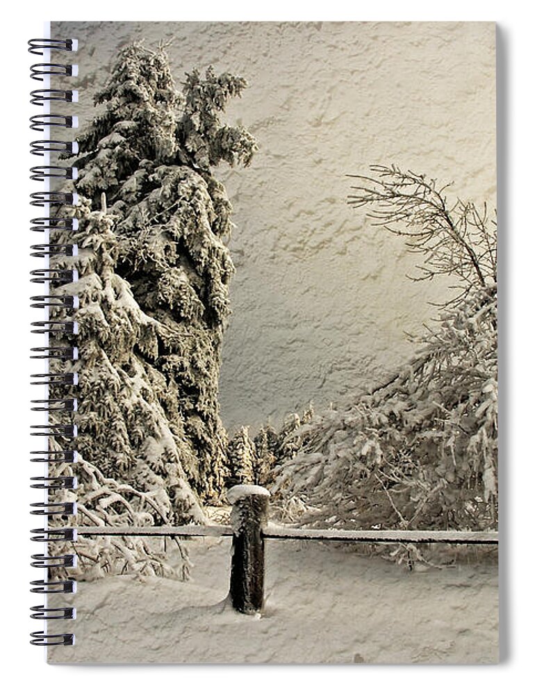 White Christmas Spiral Notebook featuring the photograph Heavy Laden Blizzard by Lois Bryan