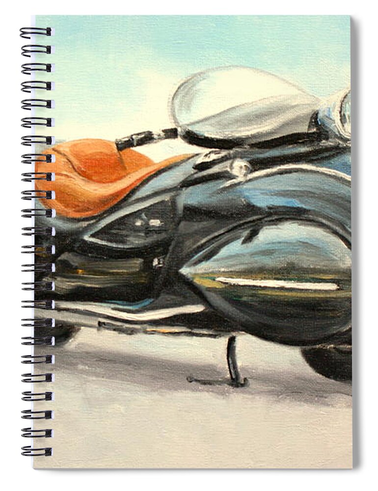 Motorcycle Spiral Notebook featuring the painting Henderson Art Deco by Luke Karcz