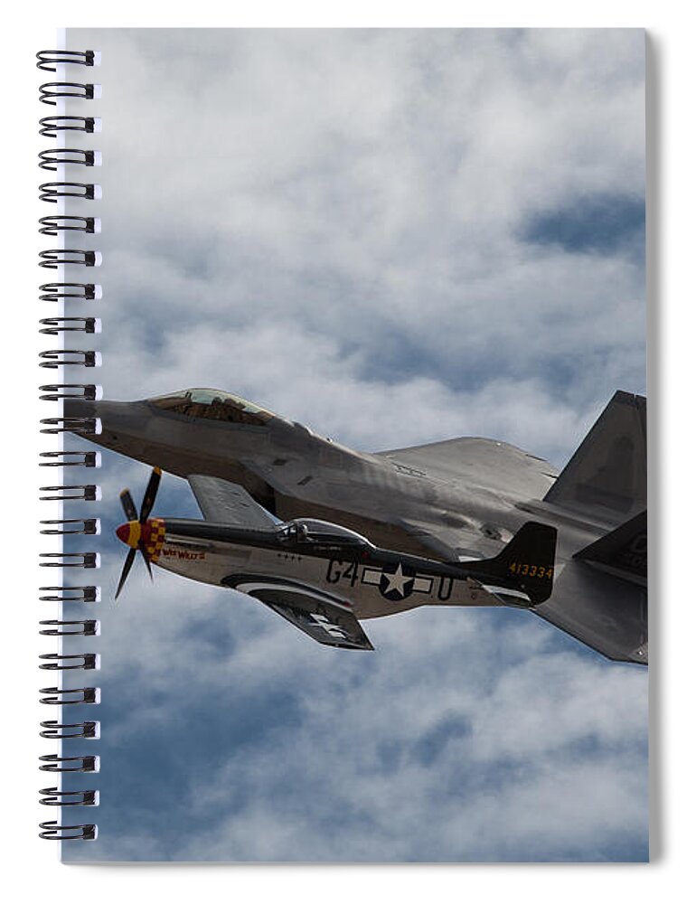 P-51 Spiral Notebook featuring the photograph Heritage Flight by John Daly