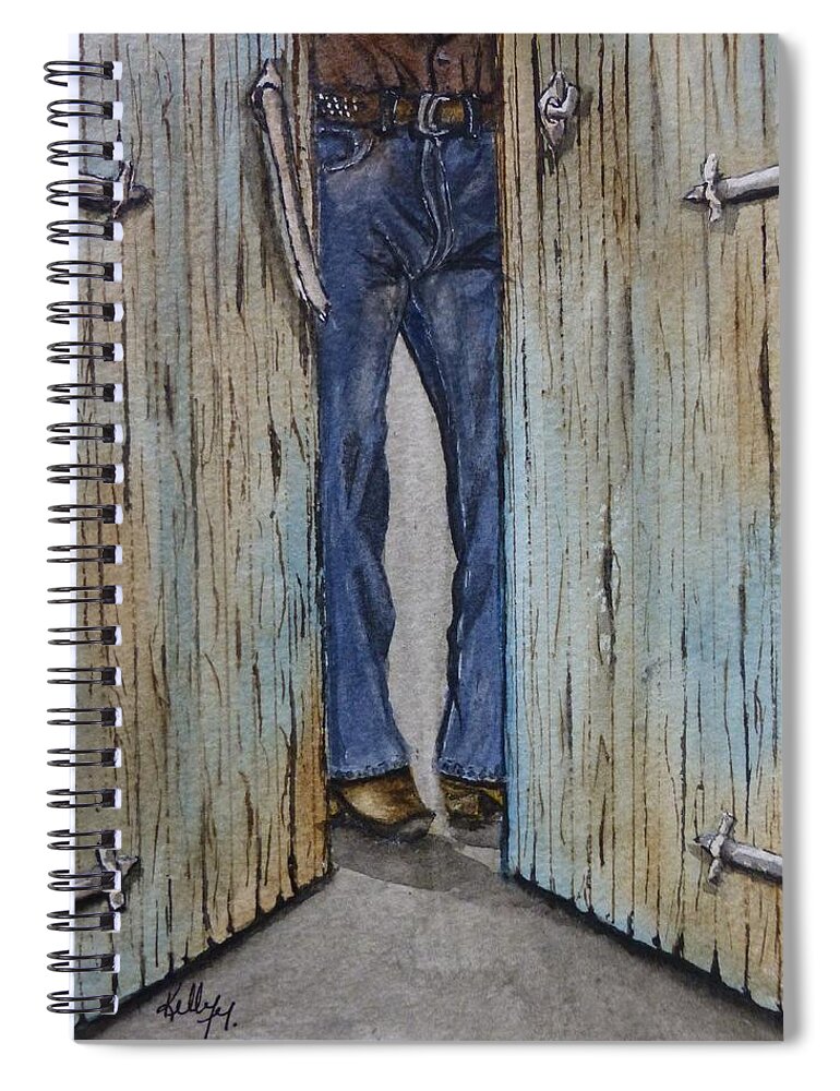 Jeans Spiral Notebook featuring the painting Blue Jeans looking good by Kelly Mills