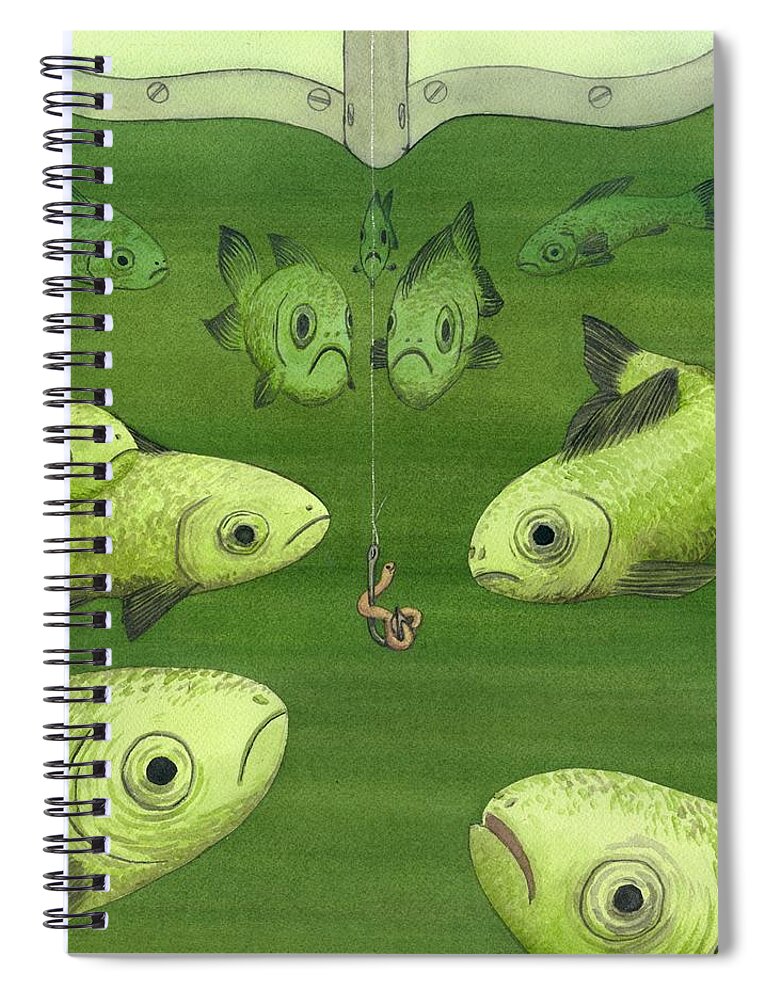 Fish Spiral Notebook featuring the painting Hesitation by Catherine G McElroy
