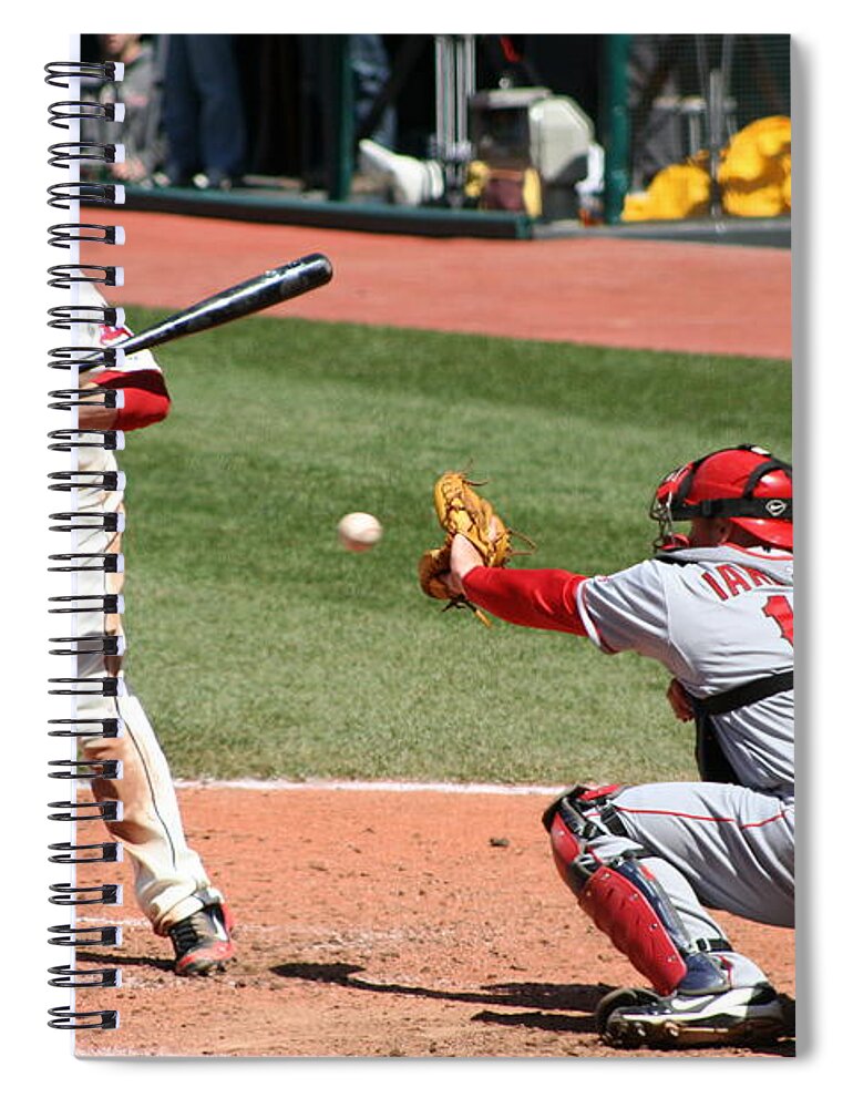 Baseball Spiral Notebook featuring the photograph Cleveland Indians Baseball game by Valerie Collins