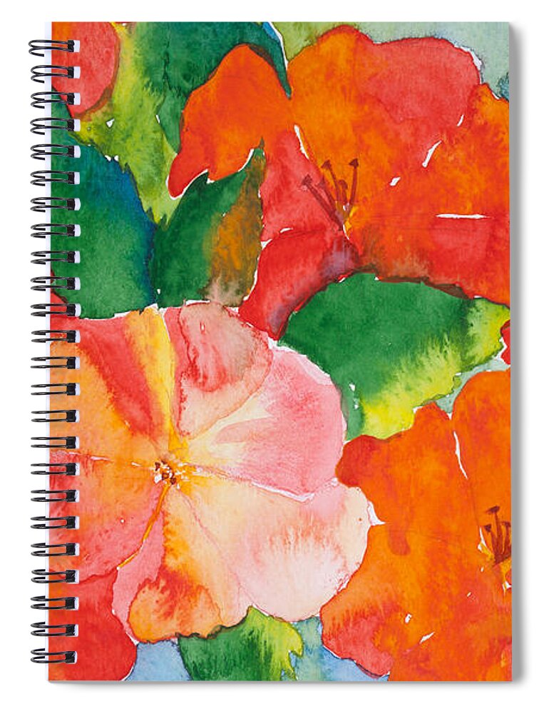Flowers Spiral Notebook featuring the painting Hibiscus Flowers by Michelle Constantine