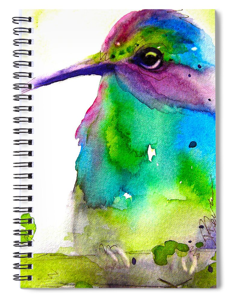 Hummingbird Spiral Notebook featuring the painting Hidden by Dawn Derman