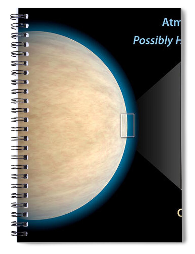 Science Spiral Notebook featuring the photograph Hidden Water On An Exoplanet Labeled by Science Source
