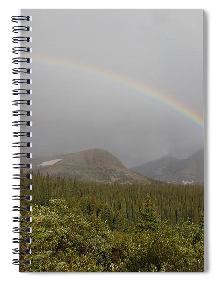 Rainbow Spiral Notebook featuring the photograph High Altitude Rainbow Landscape by Tony Hake