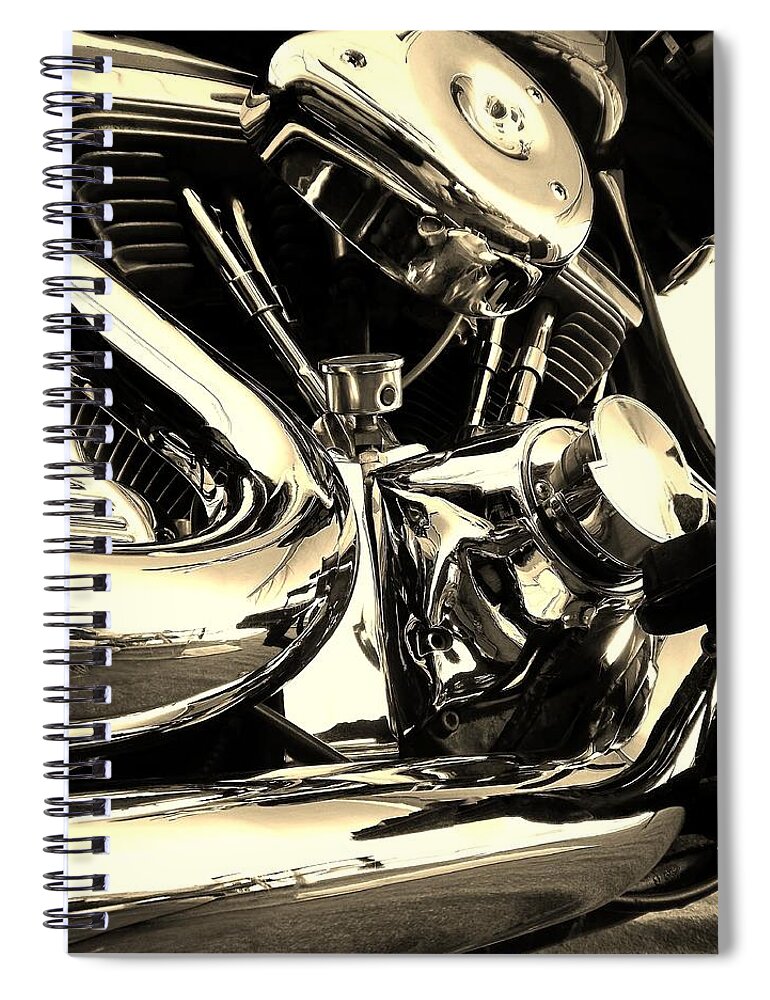 Motorcycle Spiral Notebook featuring the photograph High and Mighty by David Manlove