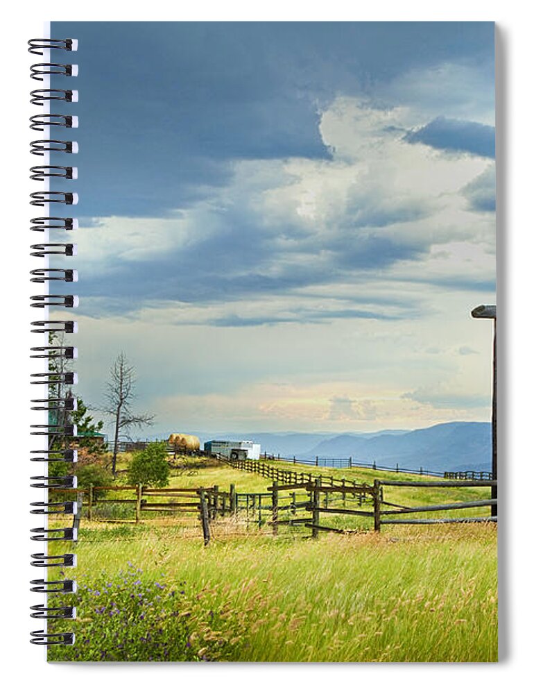 British Columbia Spiral Notebook featuring the photograph High Country Farm by Theresa Tahara