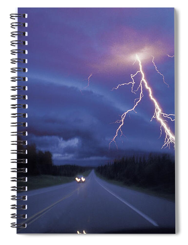 New Mexico Spiral Notebook featuring the photograph Highway Danger by Lyle Leduc