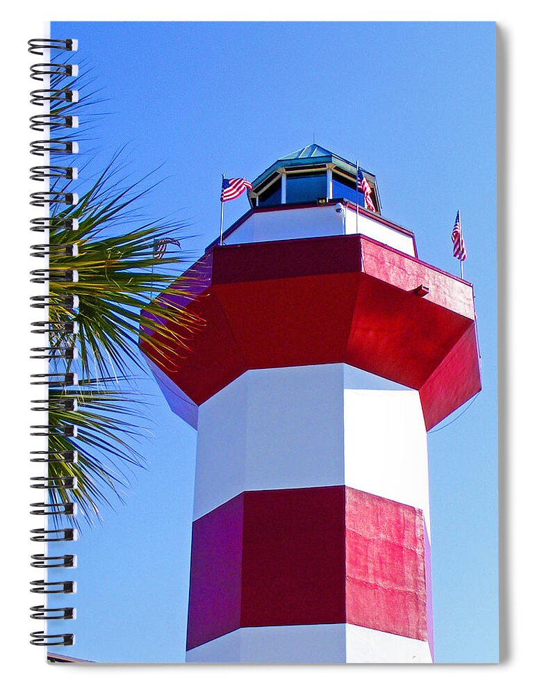 Hilton Head Spiral Notebook featuring the photograph Hilton Head Lighthouse Upclose by Duane McCullough