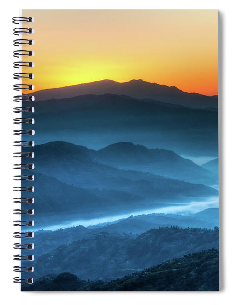 Tranquility Spiral Notebook featuring the photograph Himalayas Sunrise, Nepal by Emad Aljumah