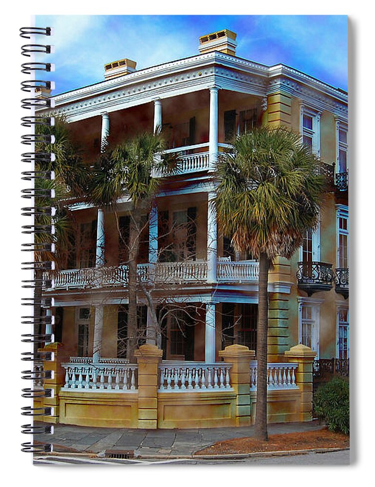 Textures Spiral Notebook featuring the photograph Historic Charleston Mansion by Kathy Baccari