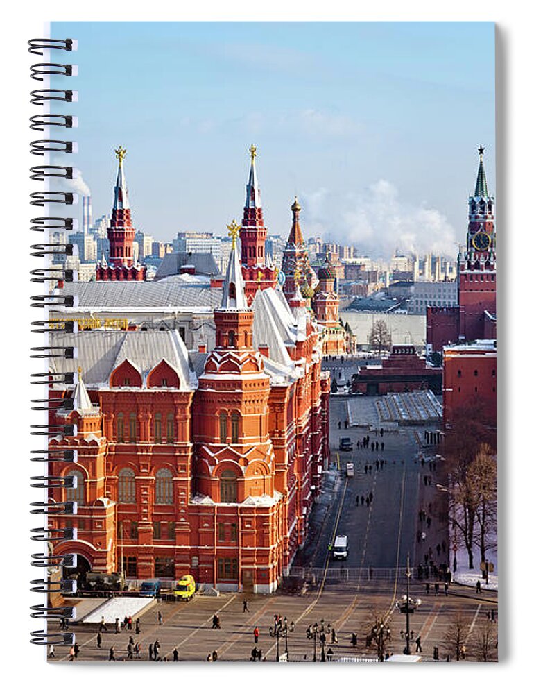 Clock Tower Spiral Notebook featuring the photograph Historical Museum, Red Square And by Mordolff