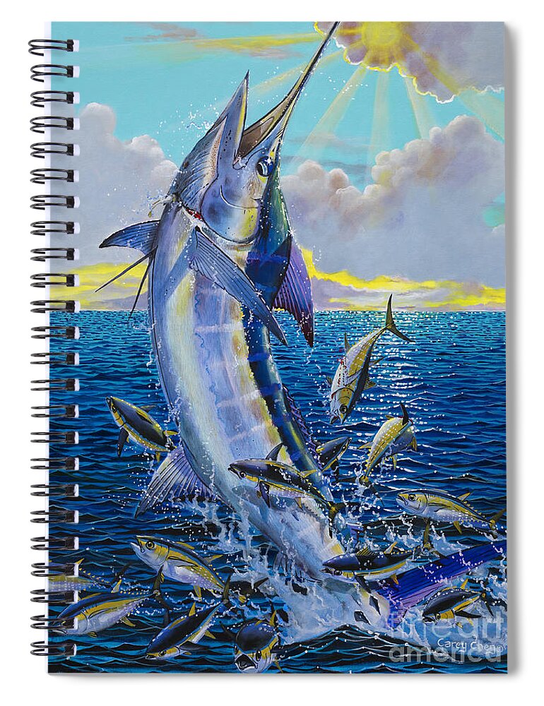 Marlin Spiral Notebook featuring the painting Hit and Miss Off0084 by Carey Chen