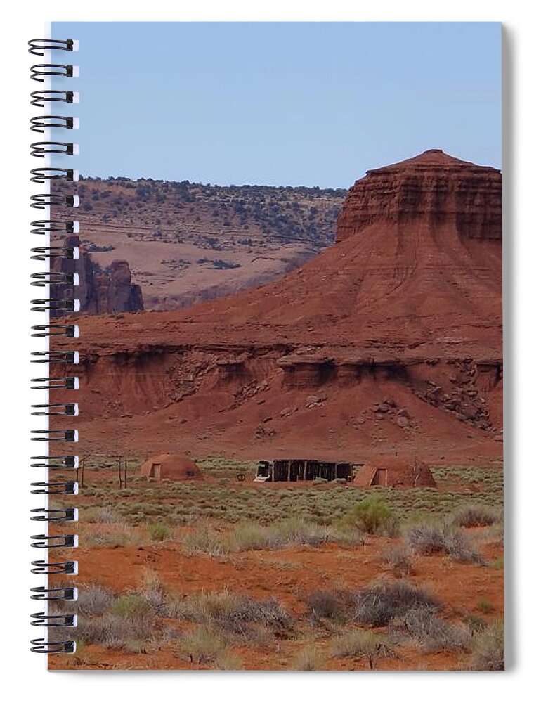 Navajo Spiral Notebook featuring the photograph Hogans by Keith Stokes