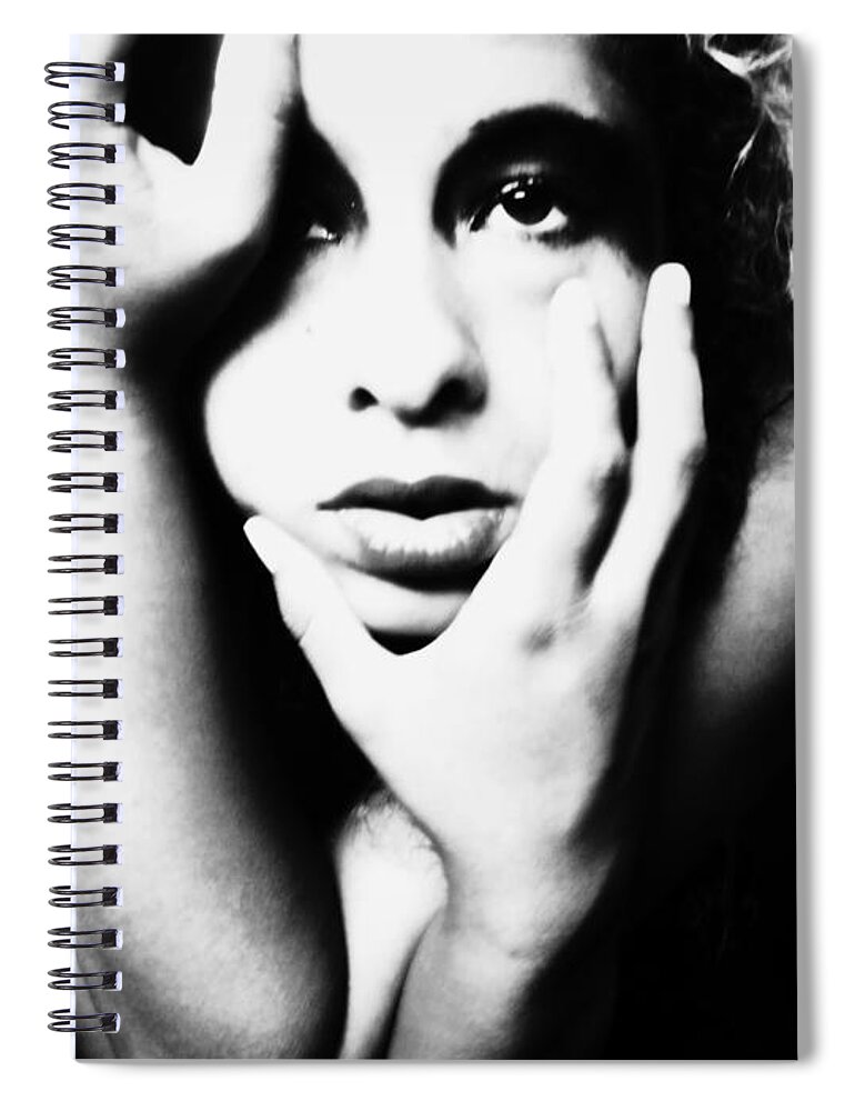  Spiral Notebook featuring the photograph Hold The Grim by Jessica S