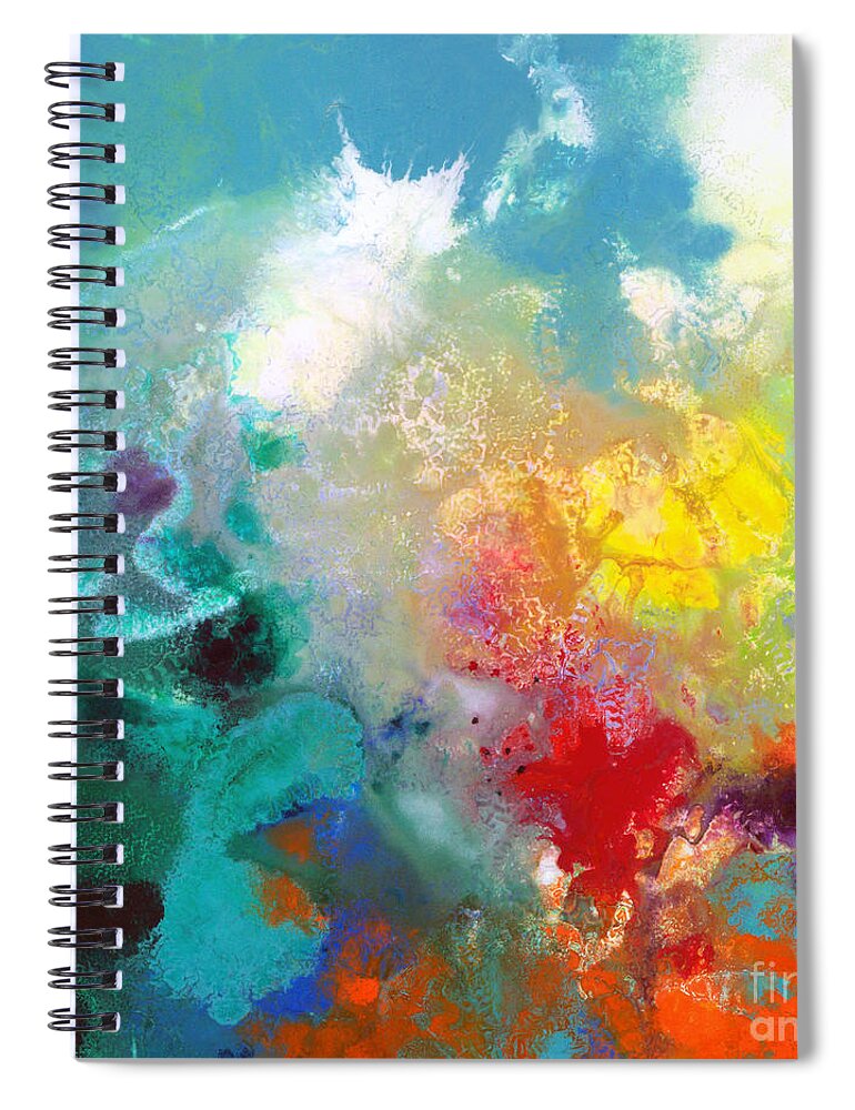 Abstract Spiral Notebook featuring the painting Holding the High Watch canvas one by Sally Trace