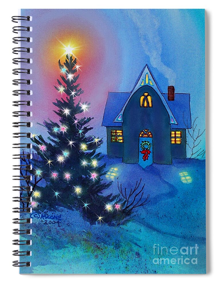 Holiday Memories Spiral Notebook featuring the painting Holiday Memories by Teresa Ascone