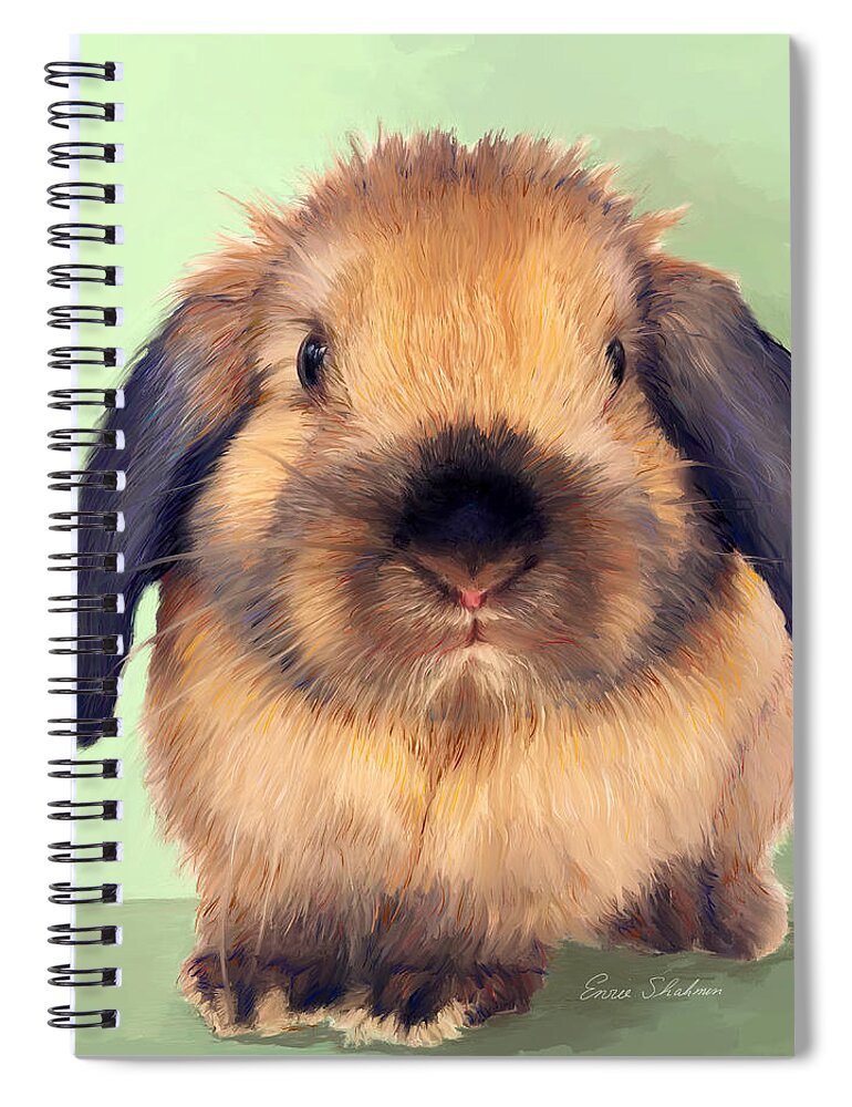 Holland Lop Spiral Notebook featuring the painting Holland Lop by Portraits By NC