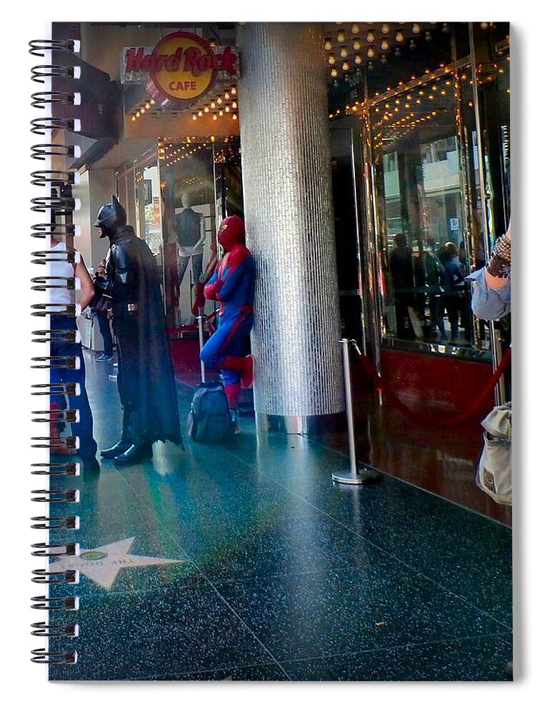 Photo Spiral Notebook featuring the photograph Hollywood Super Heros by Tonie Cook