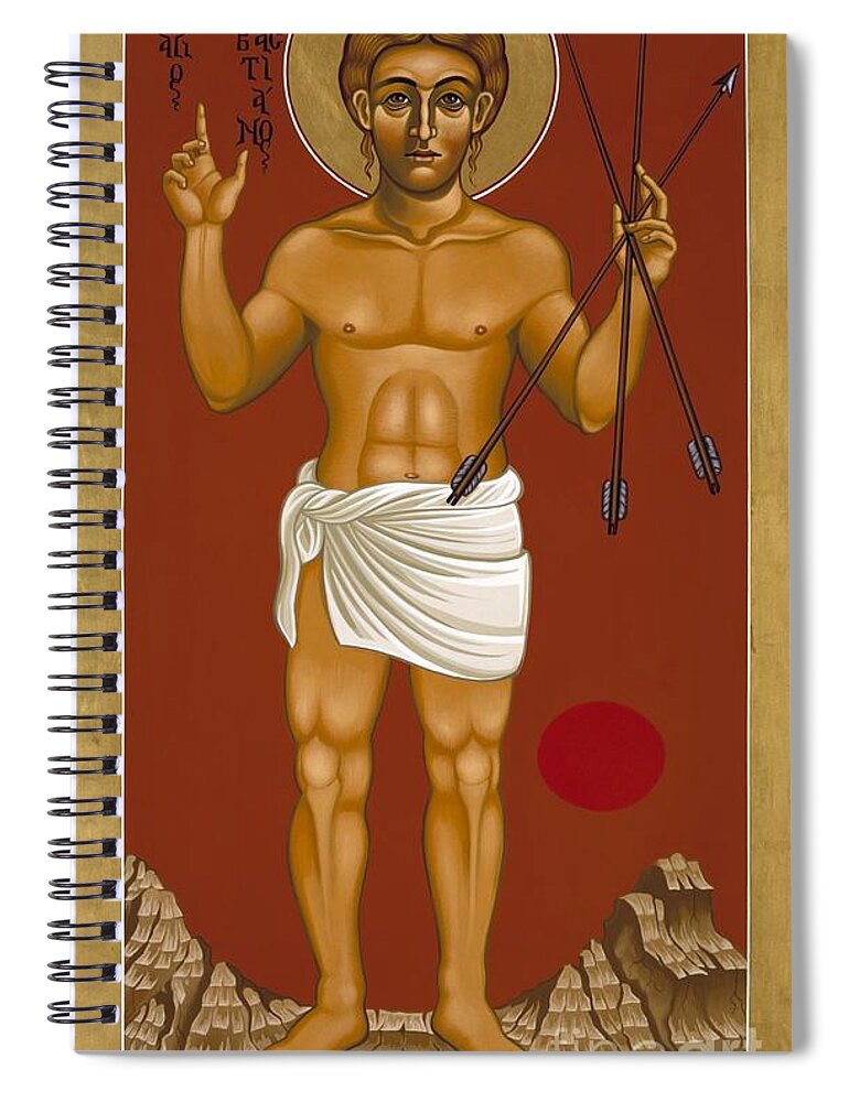 Holy Martyr St. Sebastian Spiral Notebook featuring the painting Holy Martyr St. Sebastian 032 #2 by William Hart McNichols