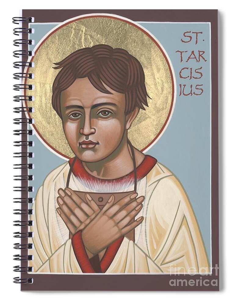 St. Tarcisius Spiral Notebook featuring the painting Holy Martyr St. Tarcisius Patron of Altar Servers 271 by William Hart McNichols