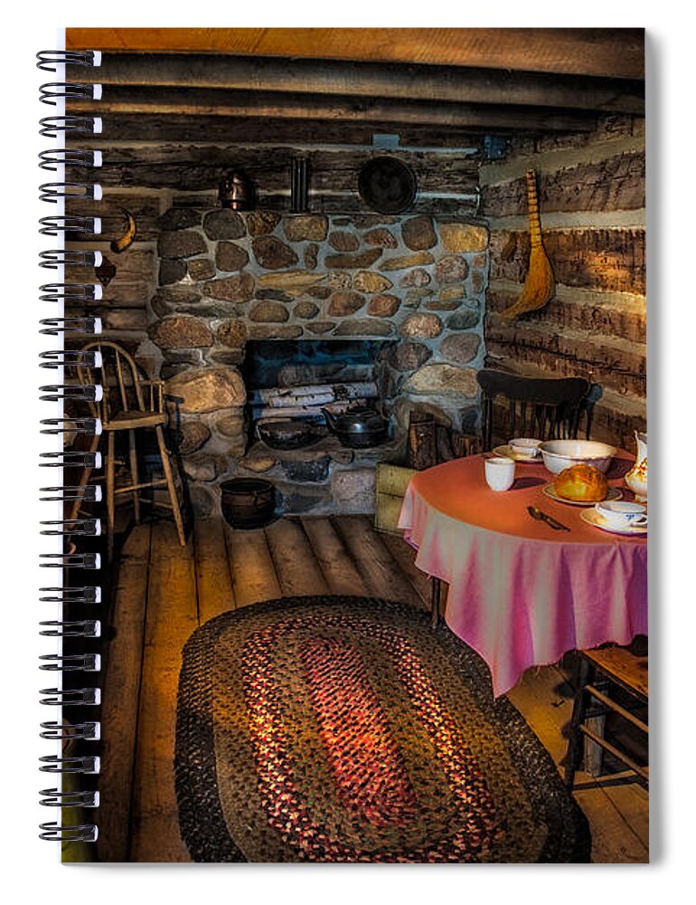 Log Cabin Kitchen Spiral Notebook featuring the photograph Home Sweet Home by Paul Freidlund