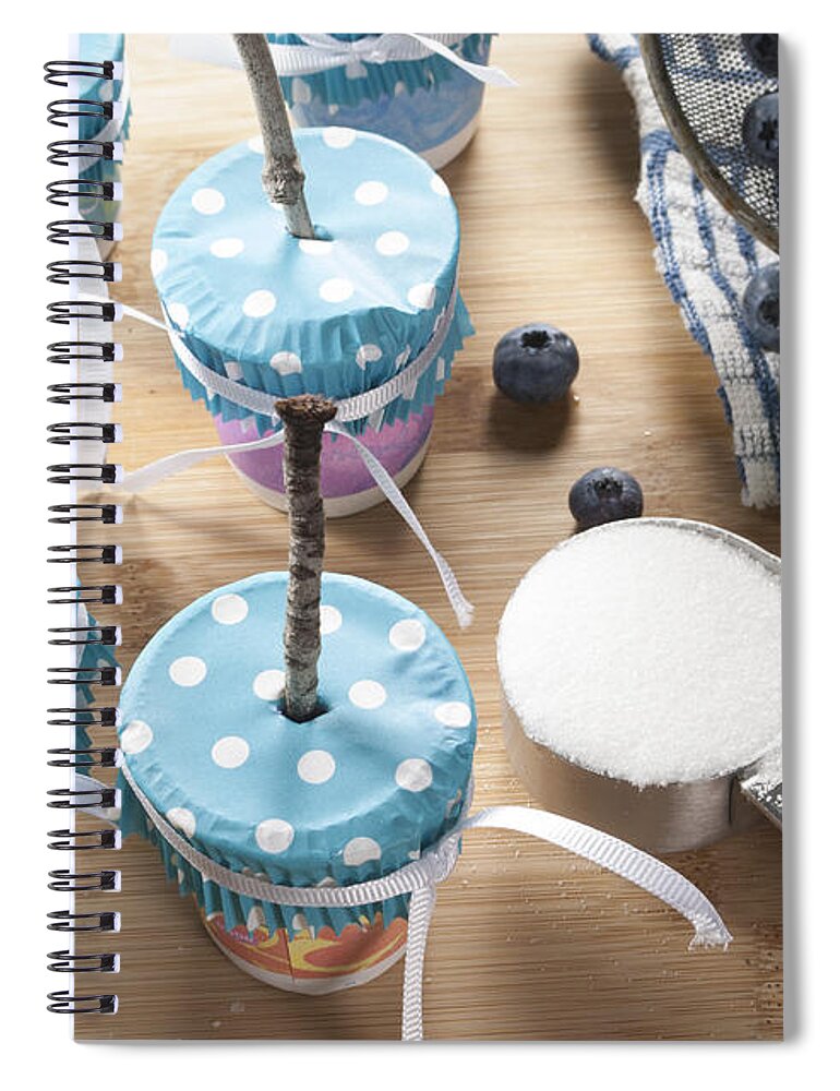 Baking Spiral Notebook featuring the photograph Homemade Blueberry Popsicles by Juli Scalzi