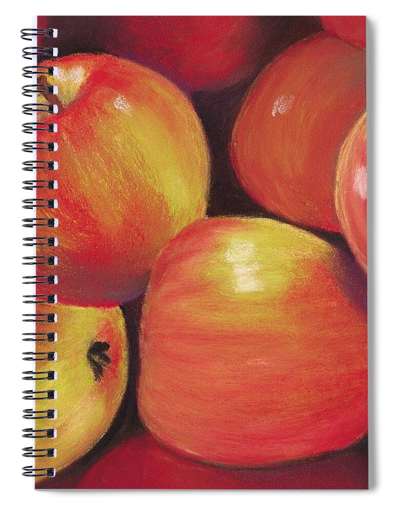 Malakhova Spiral Notebook featuring the painting Honeycrisp Apples by Anastasiya Malakhova