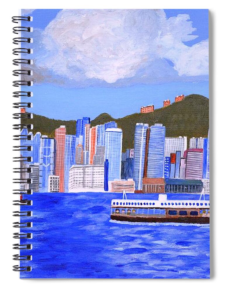 Hong Kong Spiral Notebook featuring the painting Hong Kong by Magdalena Frohnsdorff