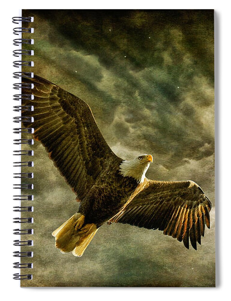 Eagle Spiral Notebook featuring the photograph Honor Bound In Blue by Lois Bryan
