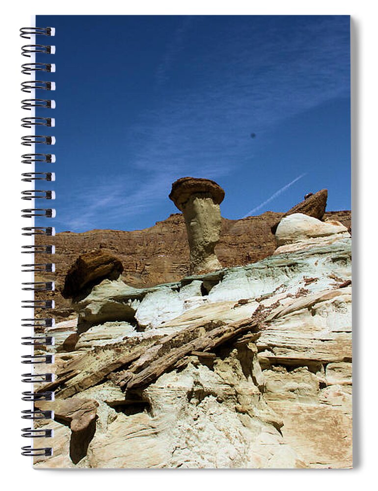 Wahweap Hoodoos Spiral Notebook featuring the photograph Hoodoo Trio by Adam Jewell