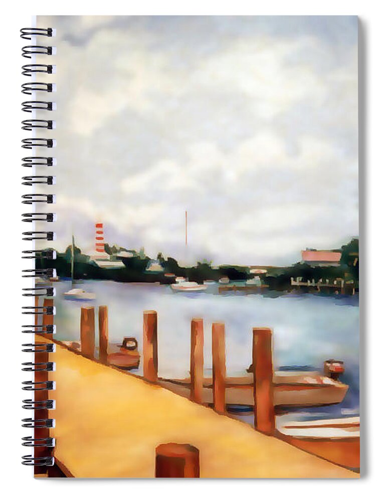 Boats Spiral Notebook featuring the painting Hope by Karen Francis