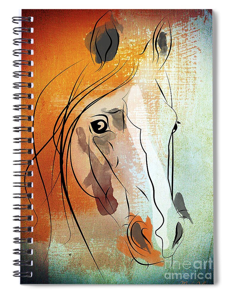  Horse Painting Spiral Notebook featuring the digital art Horse 3 by Mark Ashkenazi