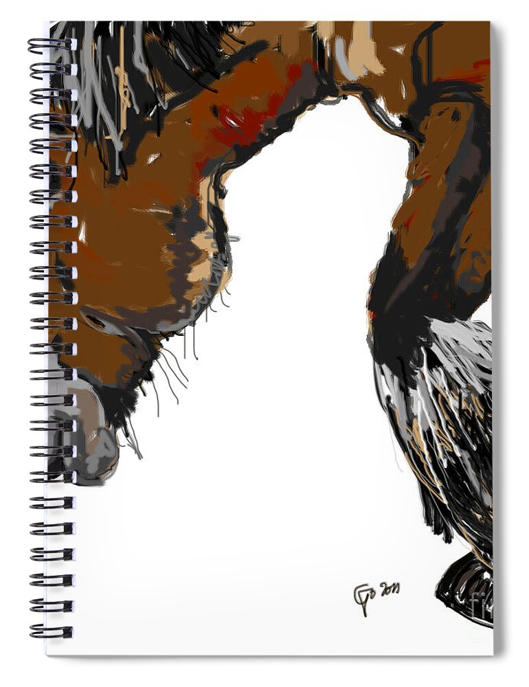 Big Horse Spiral Notebook featuring the painting horse - Guus by Go Van Kampen