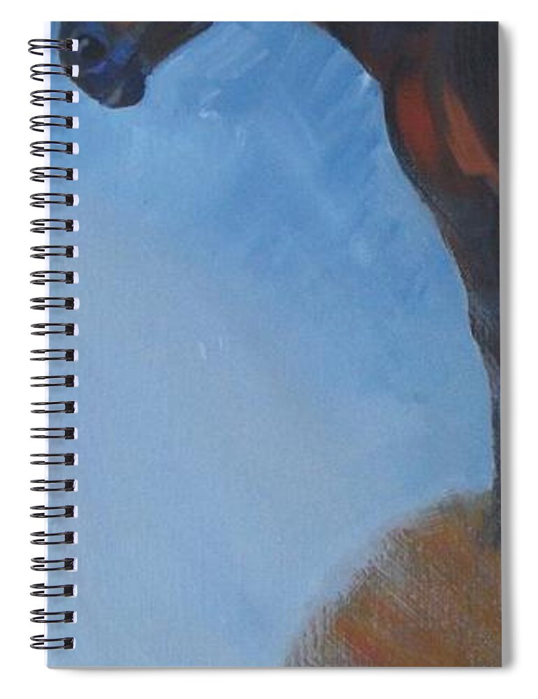Moody Spiral Notebook featuring the painting Horse by Mike Jory