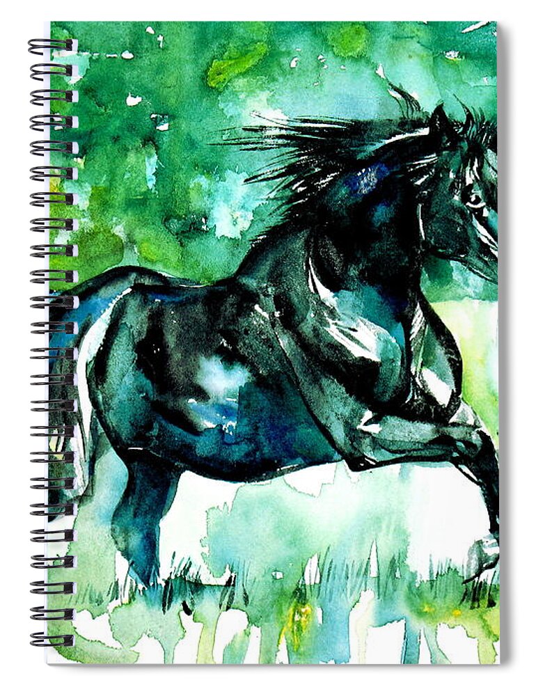 Horse Spiral Notebook featuring the painting Horse Painting.42 by Fabrizio Cassetta