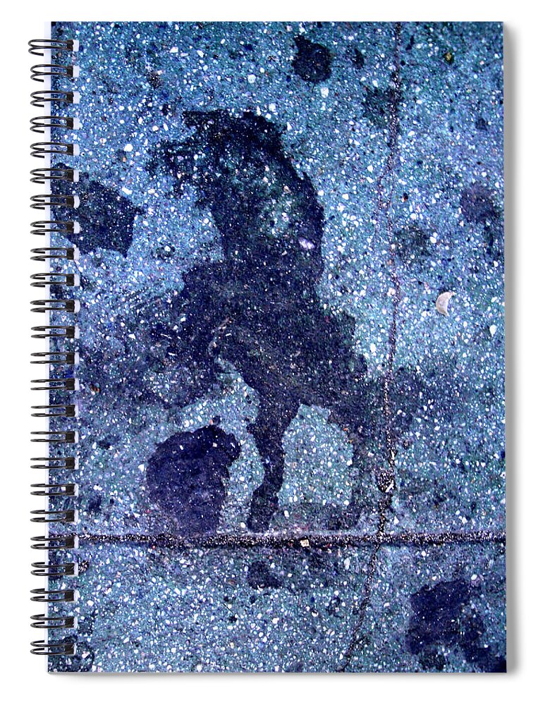 Horse Smashing Evil On Skid Row Spiral Notebook featuring the photograph Horse Smashing Evil On Skid Row by Kenneth James