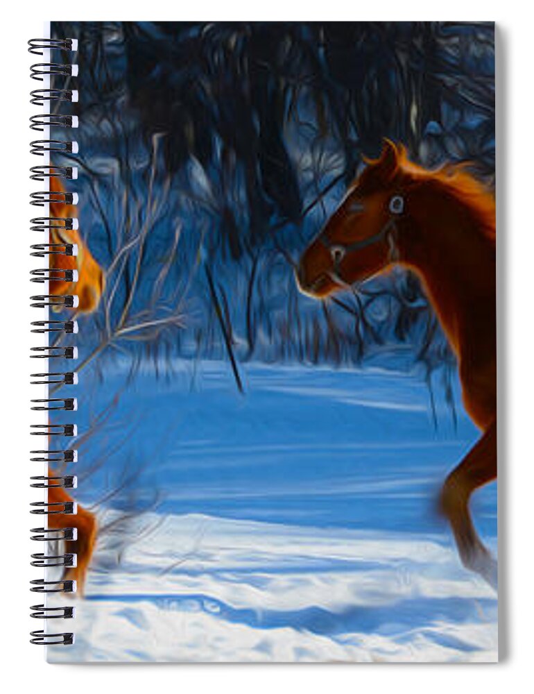 Horse Spiral Notebook featuring the photograph Horses at play by Tracy Winter