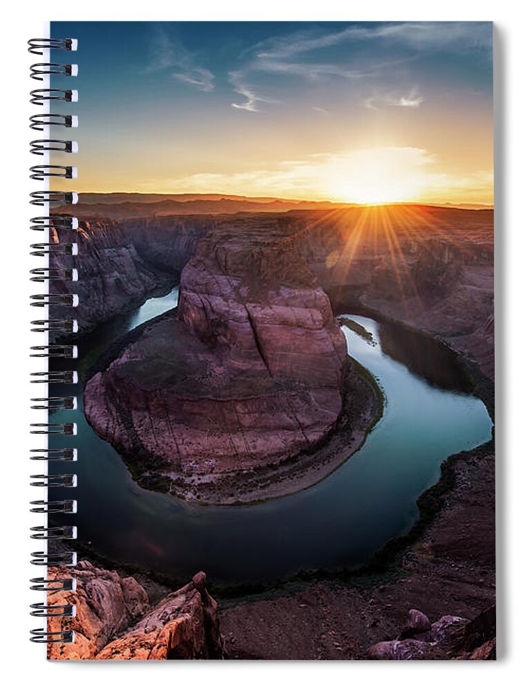 Tranquility Spiral Notebook featuring the photograph Horseshoe Bend by Bavo Studio
