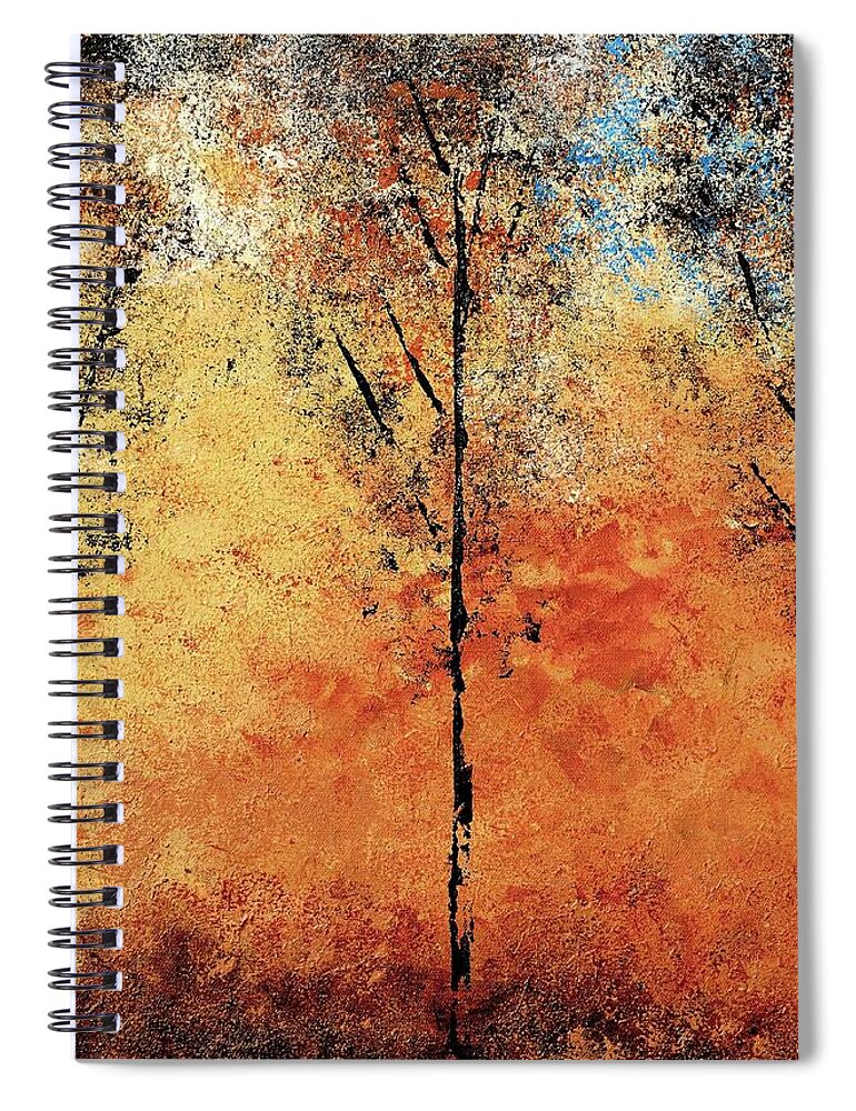 Hot Spiral Notebook featuring the painting Hot Hillside by Linda Bailey