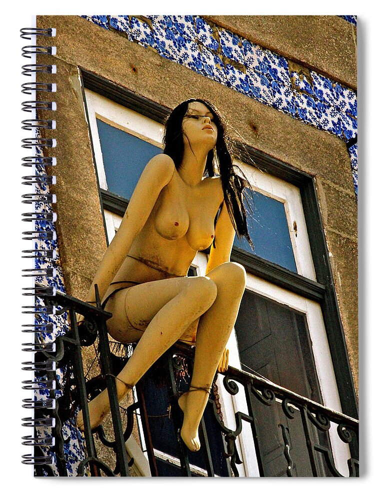 Nude Spiral Notebook featuring the photograph Hot Summer Day in Portugal by Michael Cinnamond