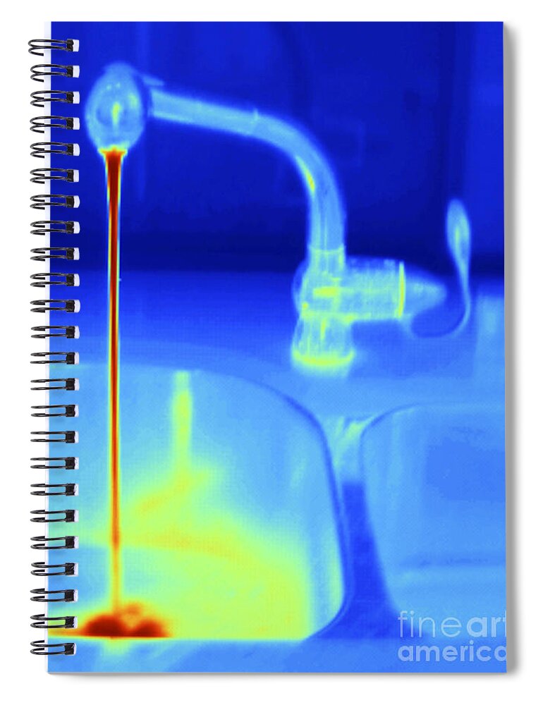 Electromagnetic Radiation Spiral Notebook featuring the photograph Hot Water Faucet by GIPhotoStock