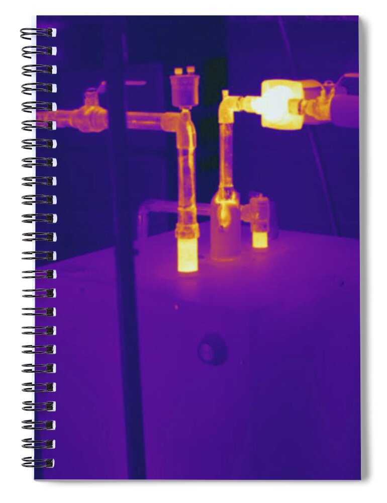 Thermography Spiral Notebook featuring the photograph Hot Water Pipes, Thermogram by Science Stock Photography