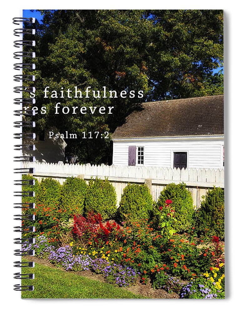 George Spiral Notebook featuring the photograph House and Gardens with Scripture by Jill Lang
