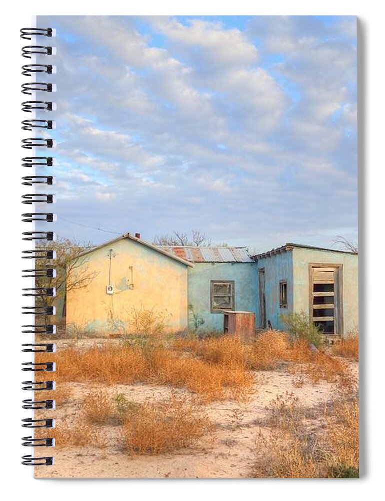 Old Spiral Notebook featuring the photograph House in Ft. Stockton IV by Lanita Williams