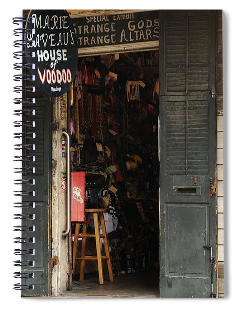 Bourbon Street Spiral Notebook featuring the photograph House of Voodoo by Bradford Martin