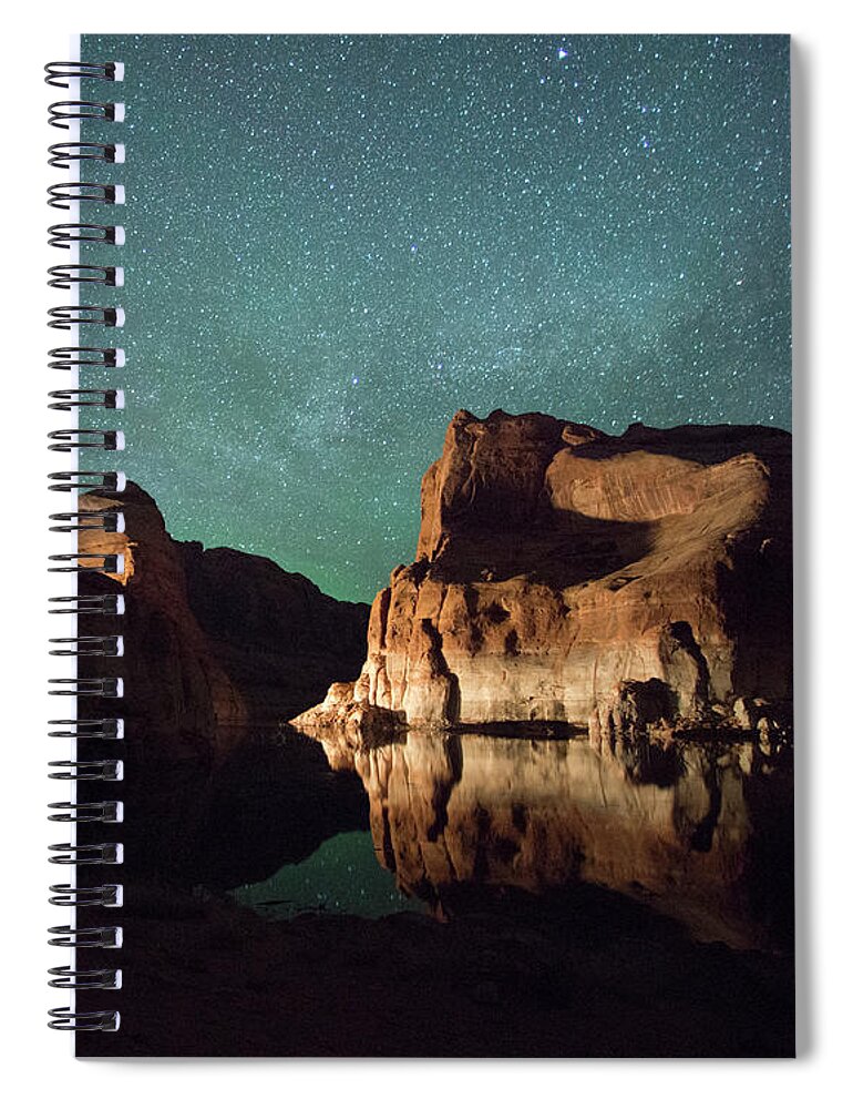 Camping Spiral Notebook featuring the photograph Houseboat Passing Through Iceberg Canyon by Jon Paciaroni