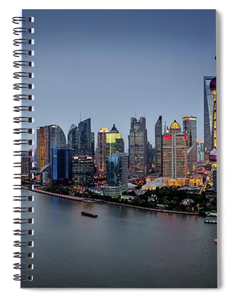 Tranquility Spiral Notebook featuring the photograph Huangpu Jiang by Photographer - Rob Smith