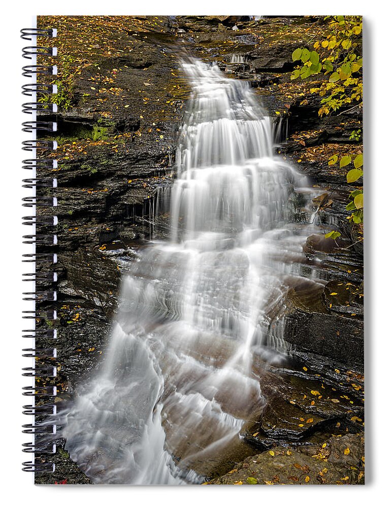 Huron Falls Spiral Notebook featuring the photograph Huron Falls by Susan Candelario
